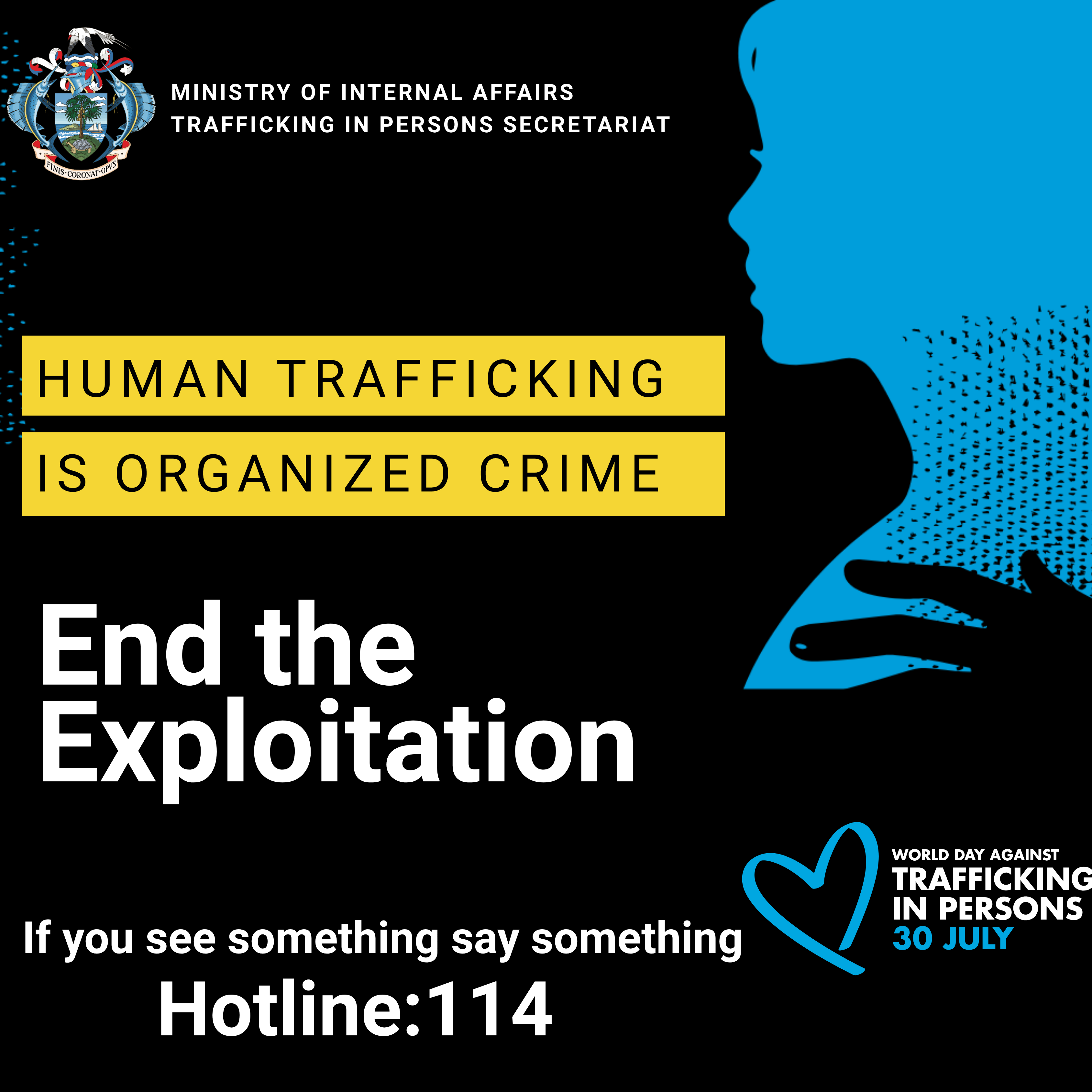 Message from the Minister of Internal Affairs On the Occasion of the World Day Against Trafficking in Persons. 30th July, 2025